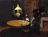 Claude Monet An Interior after Dinner painting